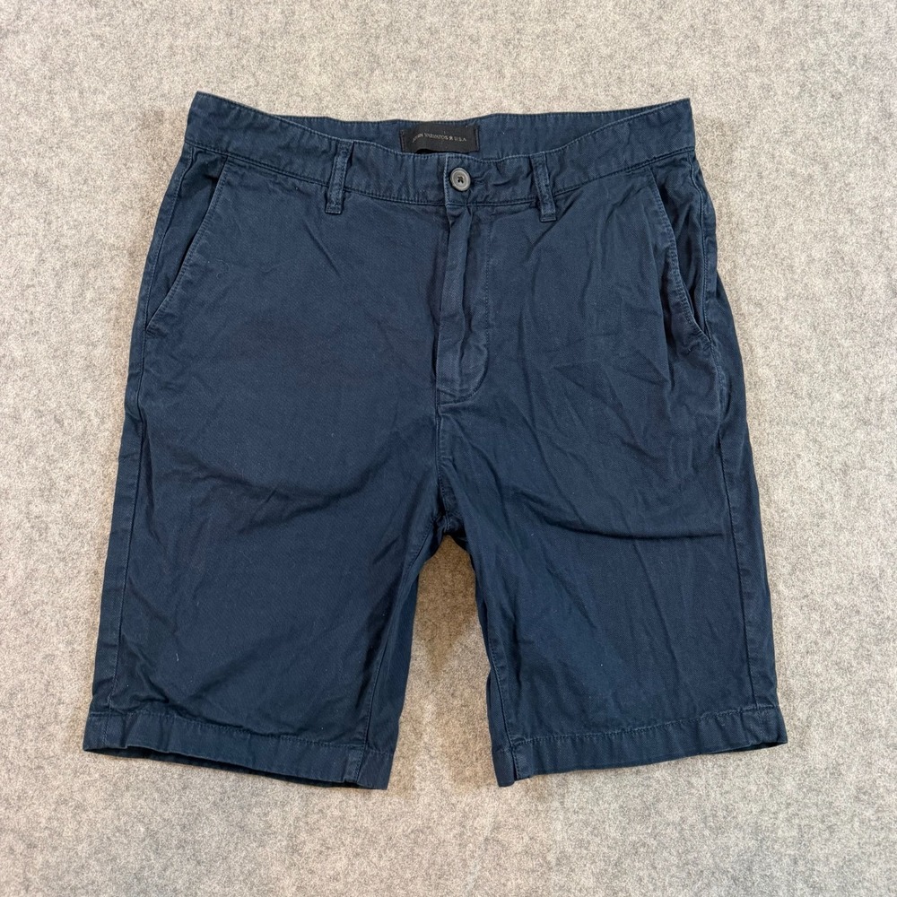 John Varvatos USA Navy Blue Cotton Flat Front‎ Chino Shorts Men's Size 30